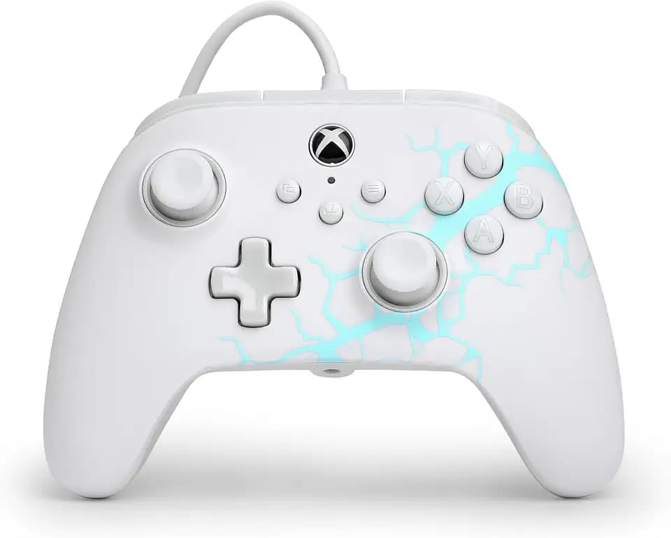 PowerA Advantage Wired Controller for Xbox Series X|S - Arctic Ice, gamepad, hall effect thumbsticks, gaming controller, USB-C, Works with Xbox One, Officially Licensed