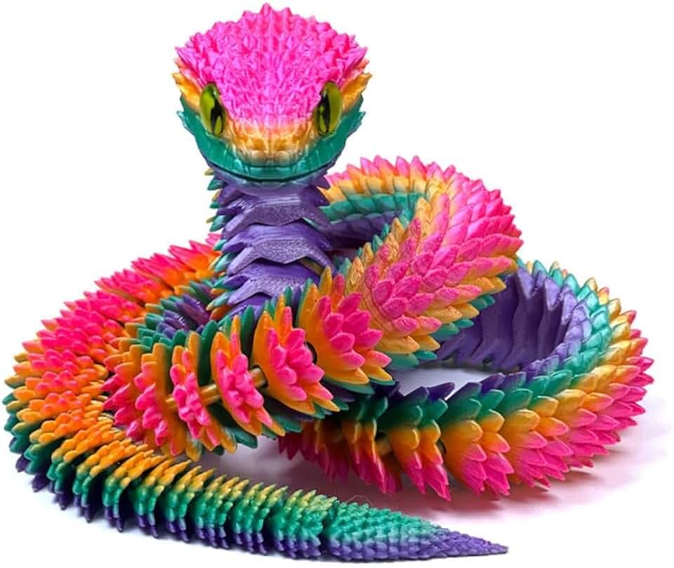 30 Inch 3D Printed Snake, Large Articulated Fidget Toy
