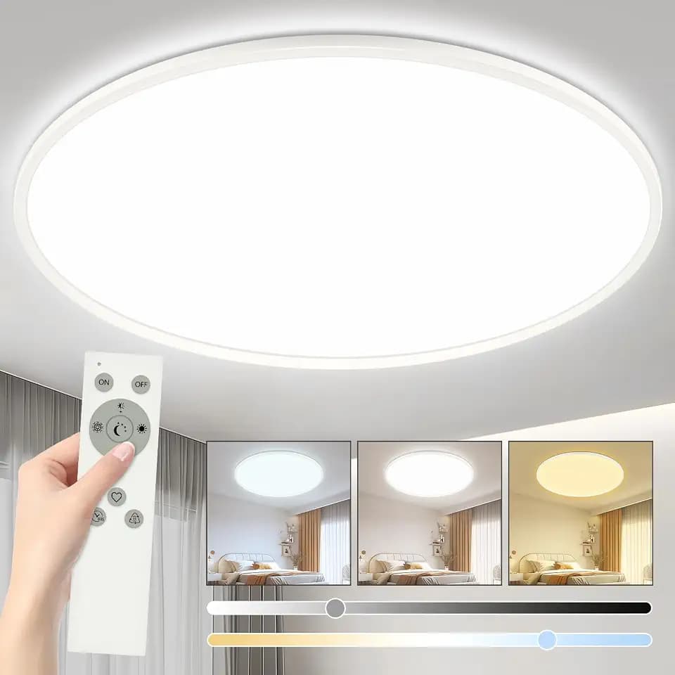 40W LED Deckenleuchte Dimmbar, Ø50CM Deckenlampe mit Fernbedienung