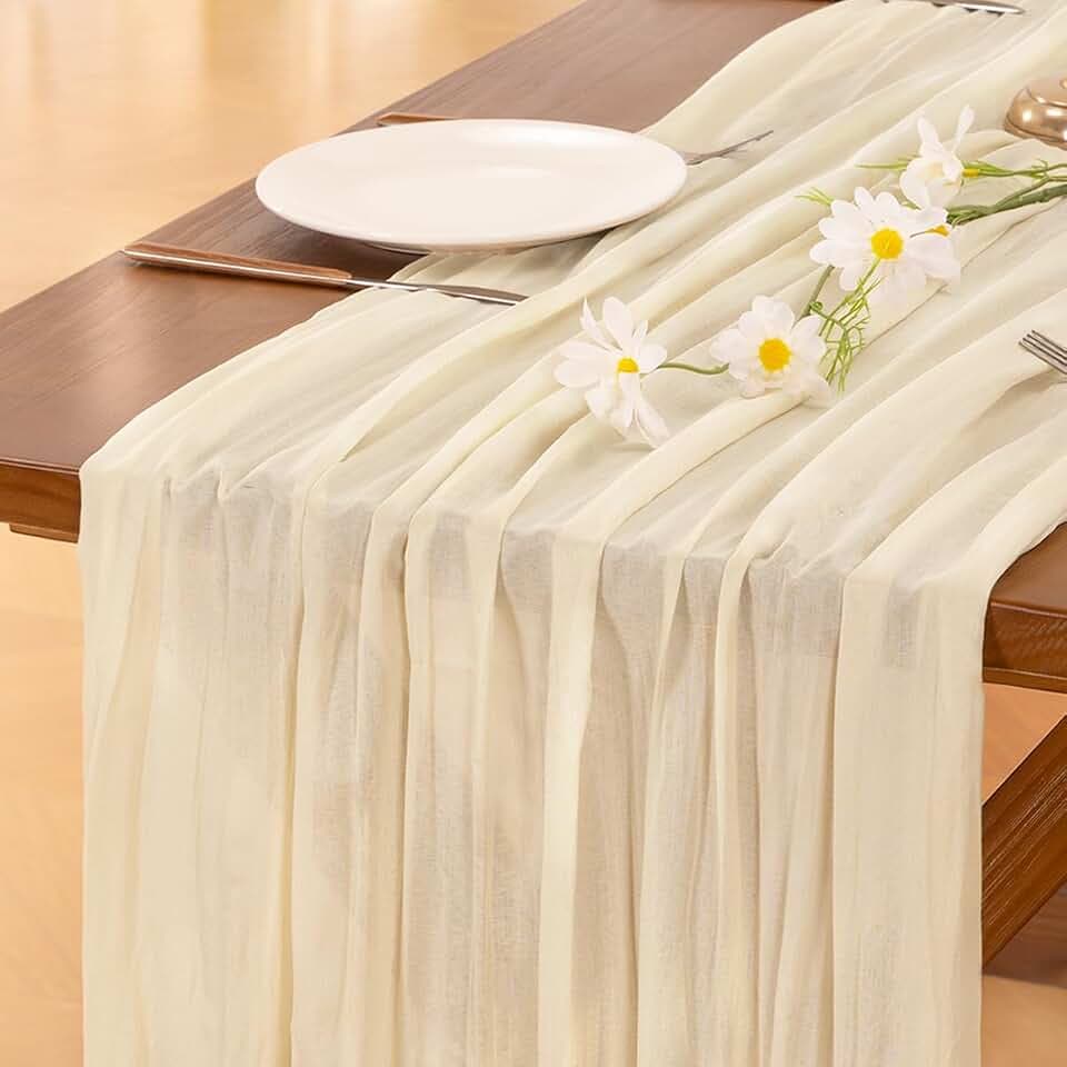 Cheesecloth Table Runner Fall Boho Wedding Birthday Party Home Decor