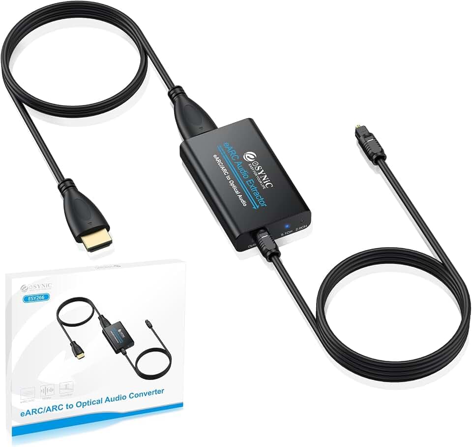 eSynic eARC Audio Extractor, HDMI eARC/ARC zu Optisch Toslink Audio Adapter