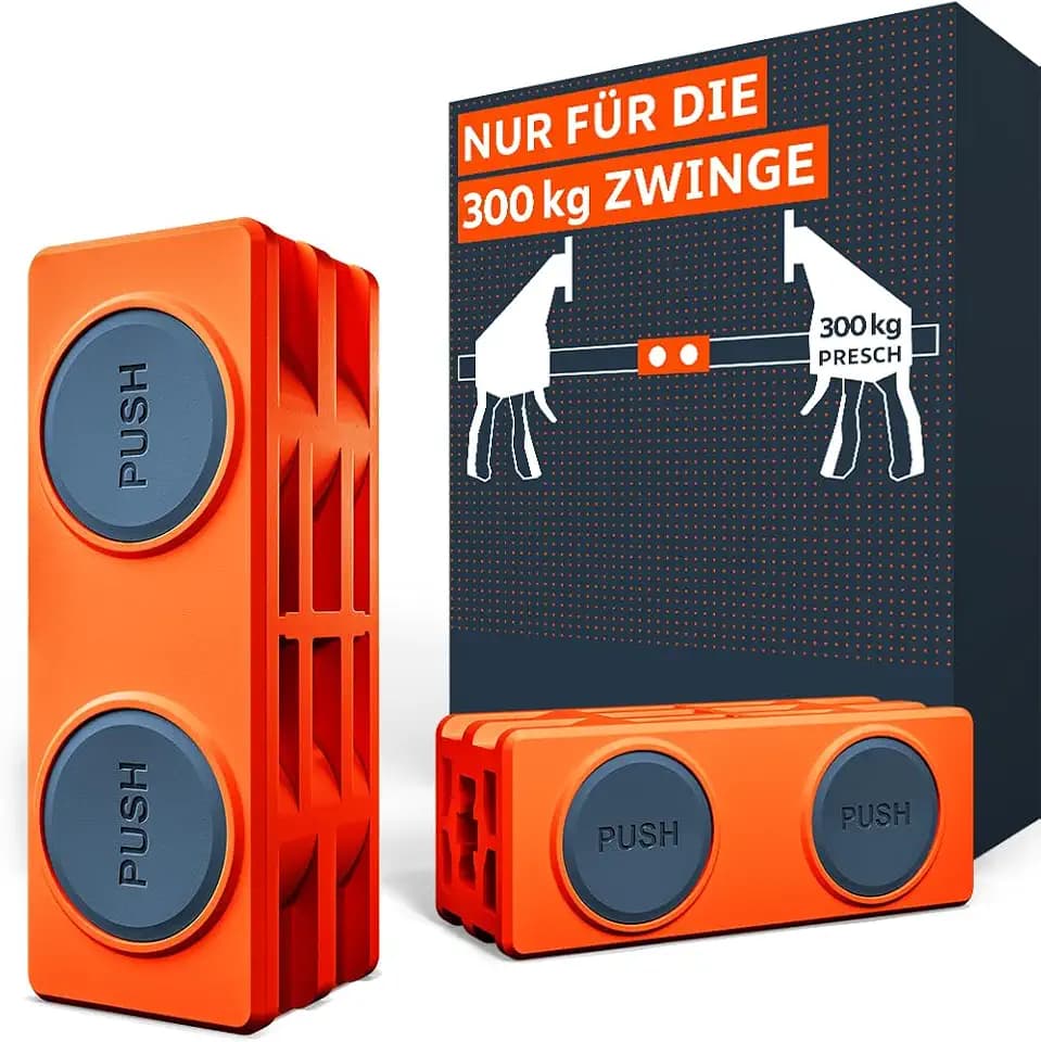 PRESCH Verbindungsadapter 2 Stk. - Connector für PRESCH Einhandzwingen mit 300kg Spannkraft – Langlebige Leistung dank verstärktem Fiberglas-Gehäuse – Löseknöpfe für einfache Handhabung