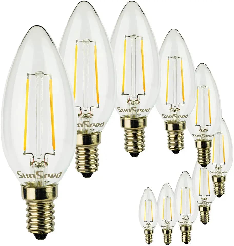 SUNSEED 10x Glühfaden LED Kerze Lampe E14 2W ersetzt 25W Neutralweiß 4000K