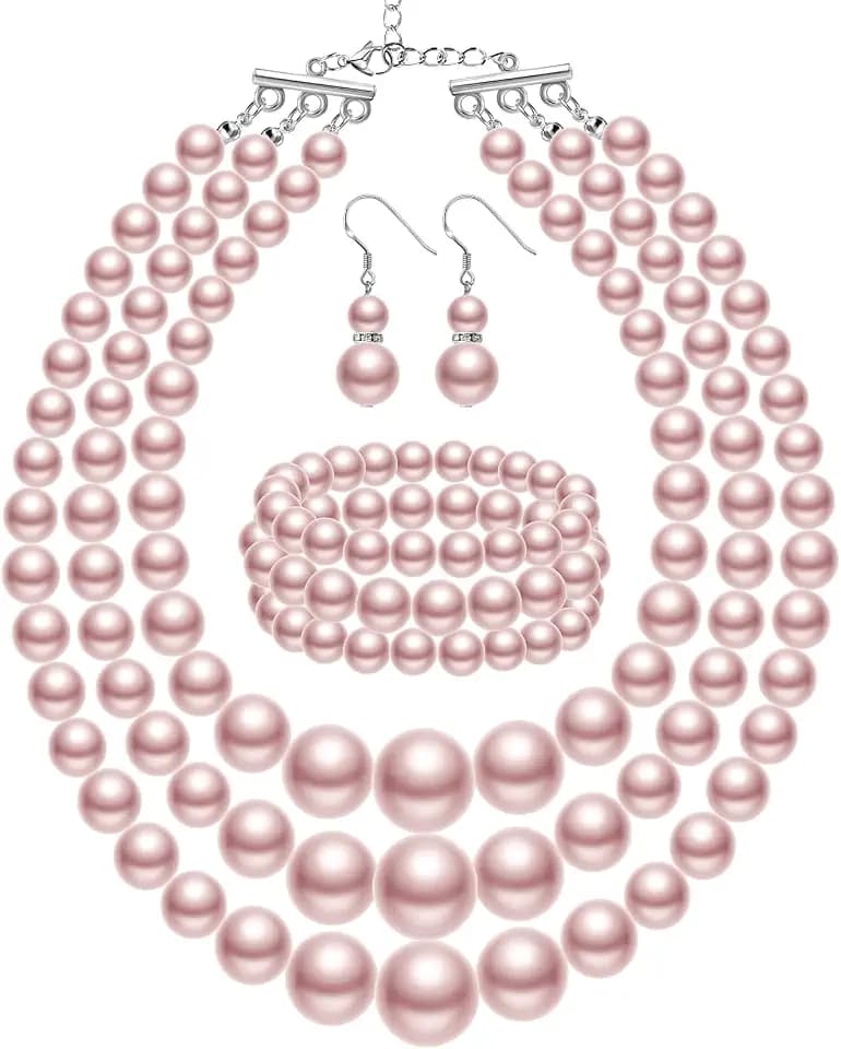 Haysandy Pearl Jewelry Set for Women 20s Jewelry Gift