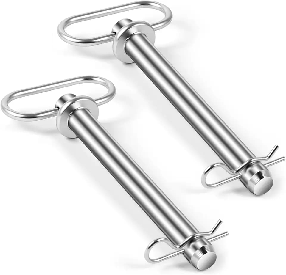MorningRo 2 Pcs Trailer Hitch Pins and Clip 3/4 x 6 1/4 Inch Clevis Pins with Handles Tractor Accessories for Towing Tractors, Truck Lawn Mower, RV, Boat, Car, Truck, Farm