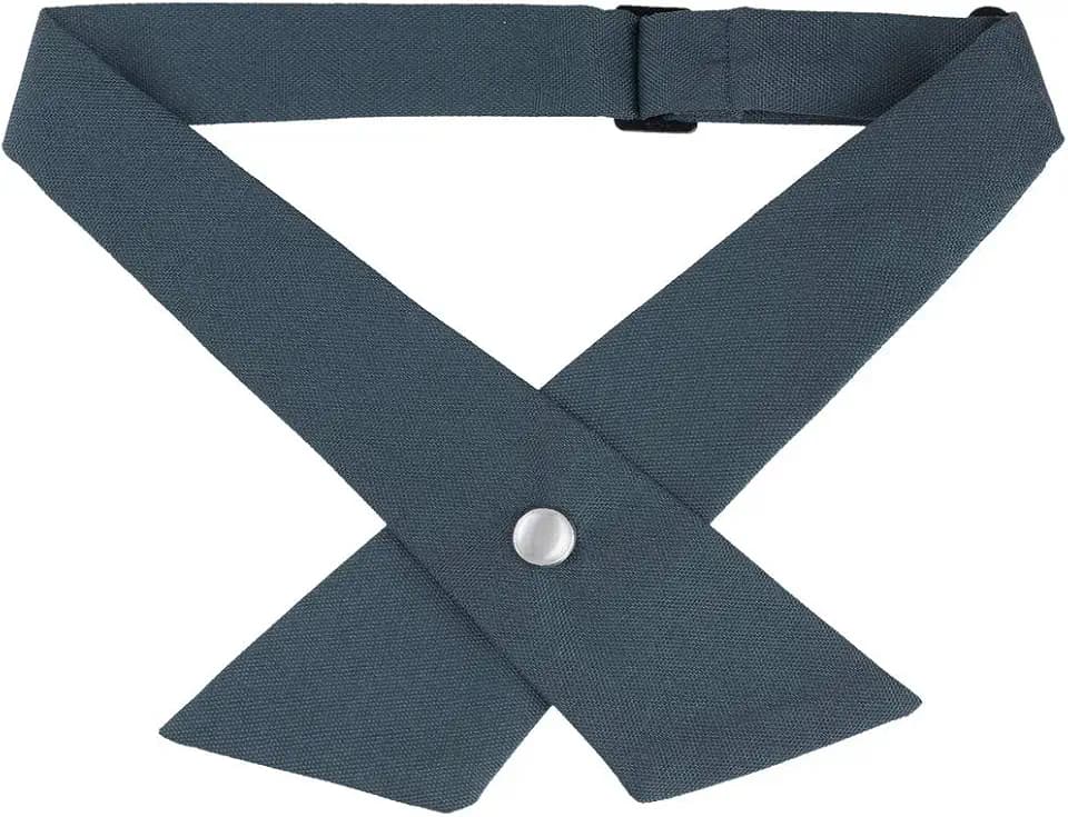 sourcing map Verstellbare Herren-Schuluniform, einfarbig, Knopfausschnitt, überkreuzte Fliege