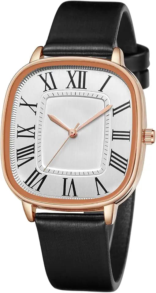 CIVO Damenuhr Leder Elegante Schwarz Armbanduhr Damen Wasserdicht Analog Quarz Minimalistische Geschenke Uhren fur Damen Frauen Klassisch Lässig