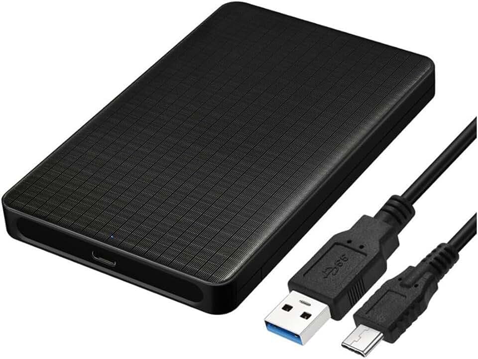 chenyang USB C auf 2.5" SATA SSD HDD Externe Festplatte Gehäuse für Laptop PC Schwarz