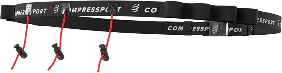 COMPRESSPORT Race Belt Rucksackhalter Startnummernband Voll verstellbar und funktional - Ideal zum Tragen Ihrer Gels
