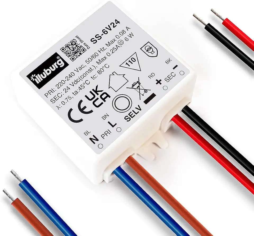 LED Trafo 24V 6W Flackerfrei Kompakt 52x43x21mm für LED Strip Lampe LED Netzteil Treiber Transformator Driver Power Supply