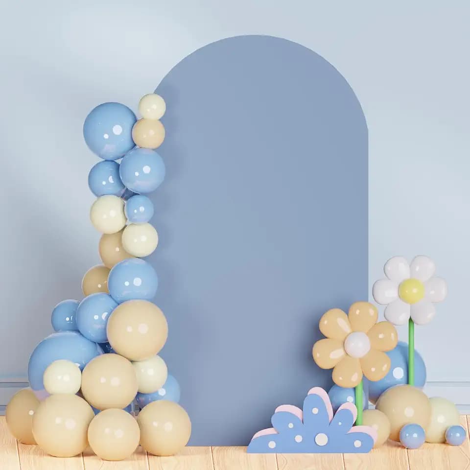 Wedding Arch Cover 3.3x6.6FT Dusty Blue Arch Backdrop Cover Fitted Chiara Backdrop Covers Spandex for Arch Stand Balloon Arched Covers Stretchy for Birthday Party Decor