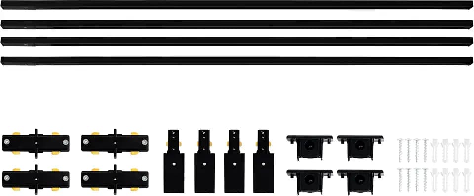 VANoopee 16FT H Track Lighting Rails, Black