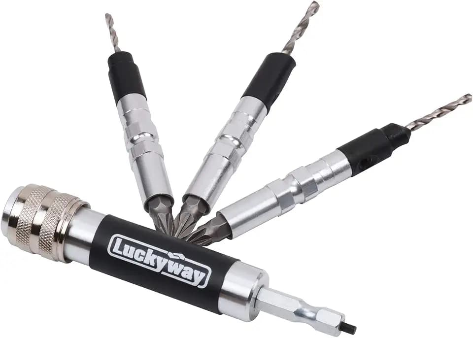 Luckyway 4-Piece Countersink Drill Bit Set #6, #8, #10 for Wood
