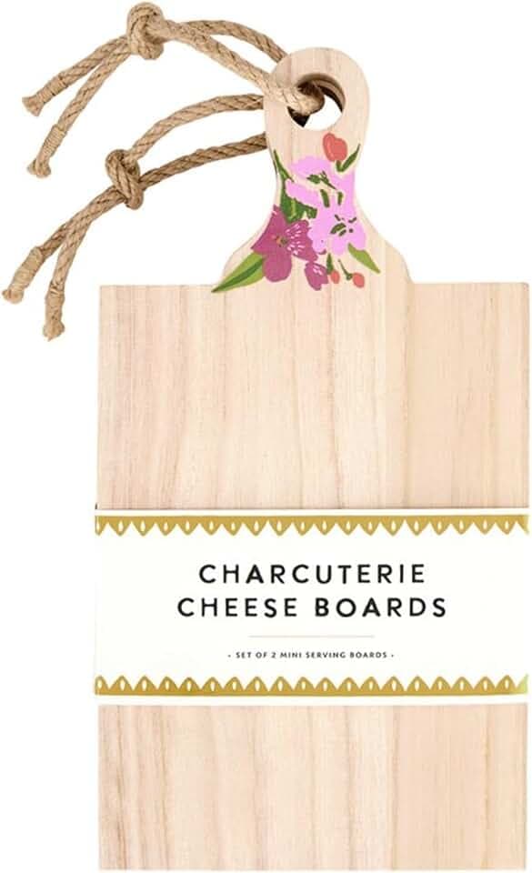Santa Barbara Design Studio Charcuterie Boards Paulownia Wood Serving Tray for Cheese, Meat, and Fruit, Flower, Mini - Set of 2