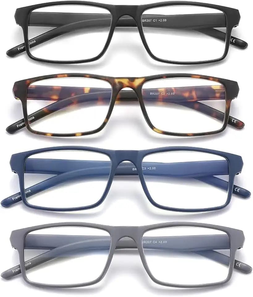 Reading Glasses Blue Light Blocking Men Women 2.5x 4 Pack