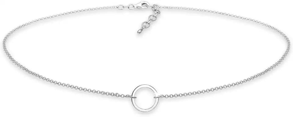 Elli Damen Halskette Choker Kreis Trend Geo Minimal in 925 Silber