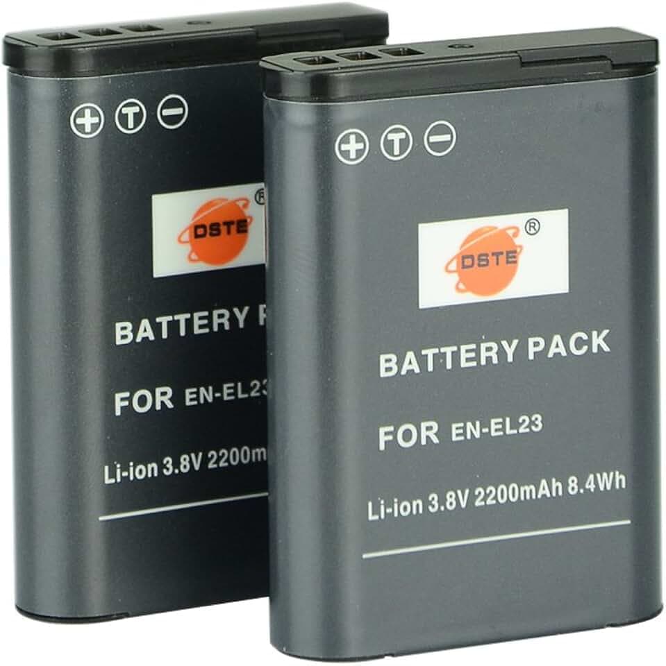 DSTE 2PCS EN-EL23 Akku für Nikon Coolpix P600, P610, P610s, P900, P900s, S810c