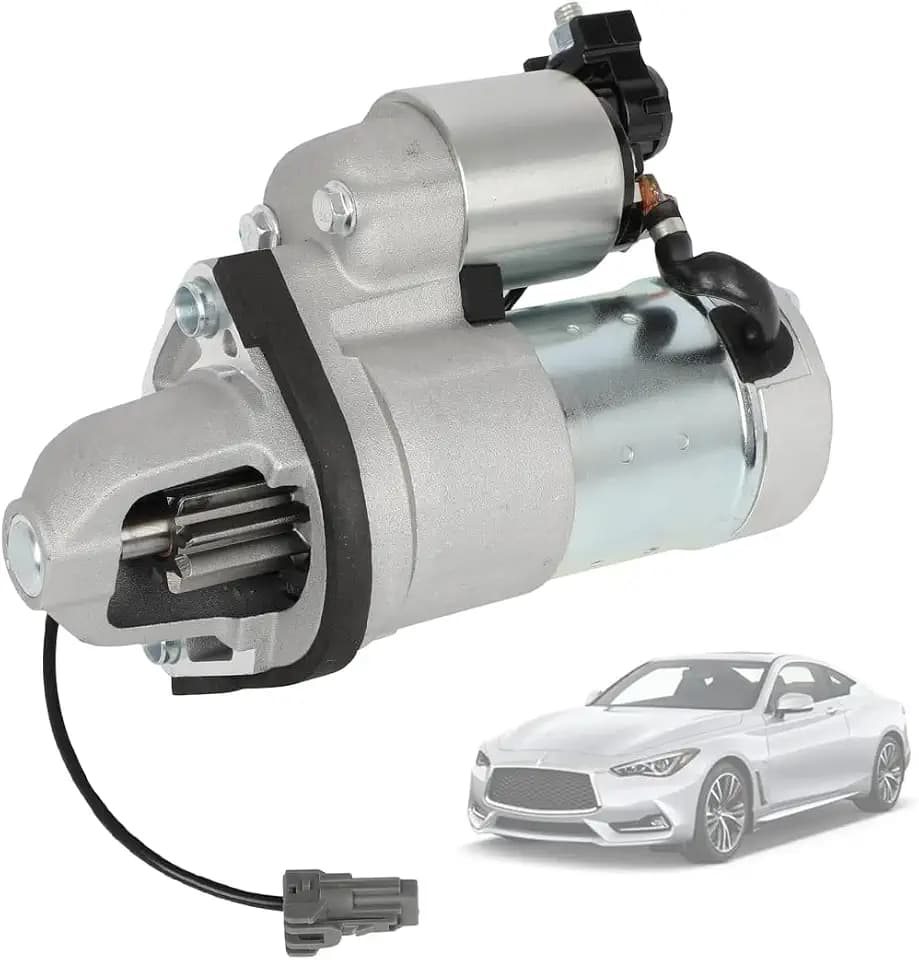 Starter Motor FIT Nissan 370Z 2009–2019 3.7L, Infiniti G37 2008–2013, M37 2011–2013, Q50 Q60 Q70 2014–2019, Q70L 2015–2019, QX70 QX50 2014–2017 – Replace OE# 23300-EY00E