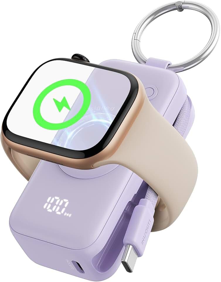 INIU SnapGo Portable Charger, 5000mAh Mini Power Bank for Apple Watch