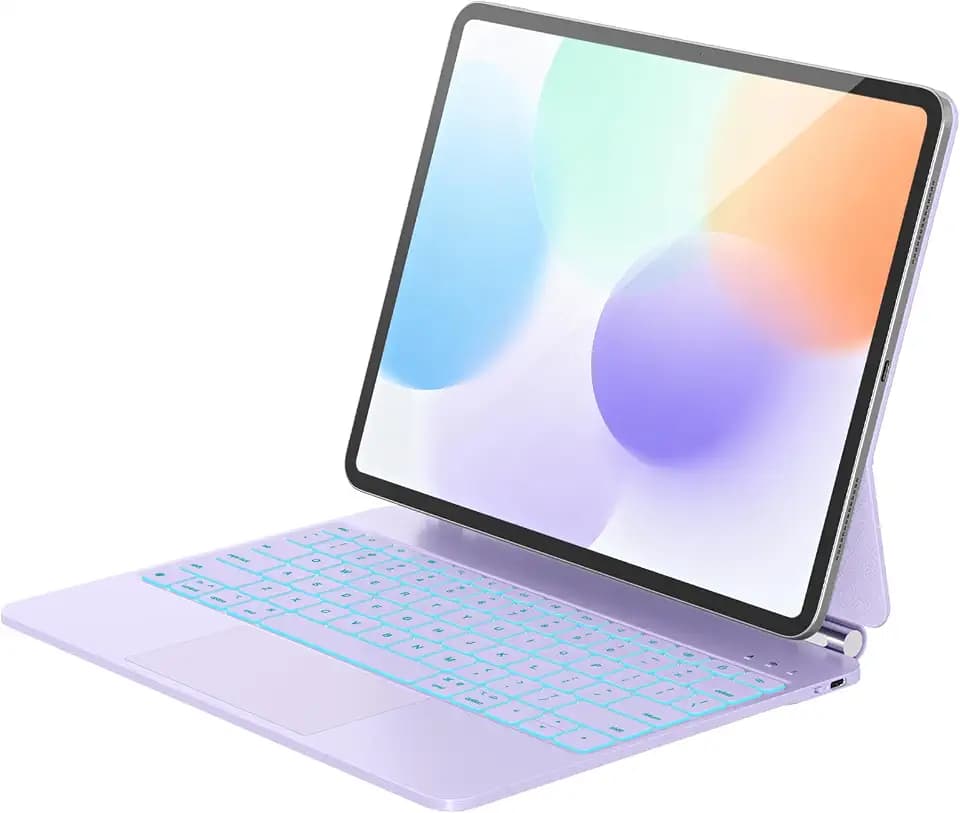 RAYMCRAFT for iPad Air 13 / Pro 12.9 Case Keyboard, Magnetic Floating Stand