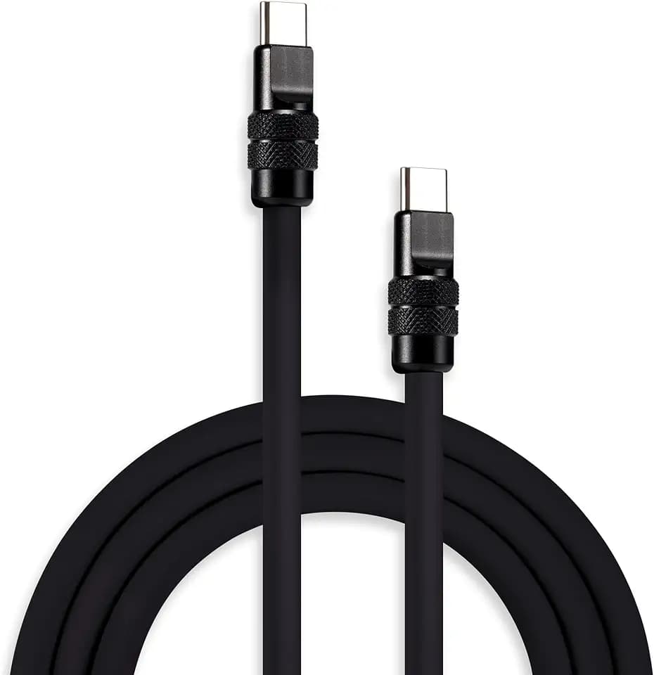 chubbycable Black Chubby Black Samurai Edition 240W USB C Cable Fast Charging Cable Durable Silicone Charger Cord Compatible with iPhone 17-15 Series iPad MacBook Airpods, Type C to Type C, 1.64FT