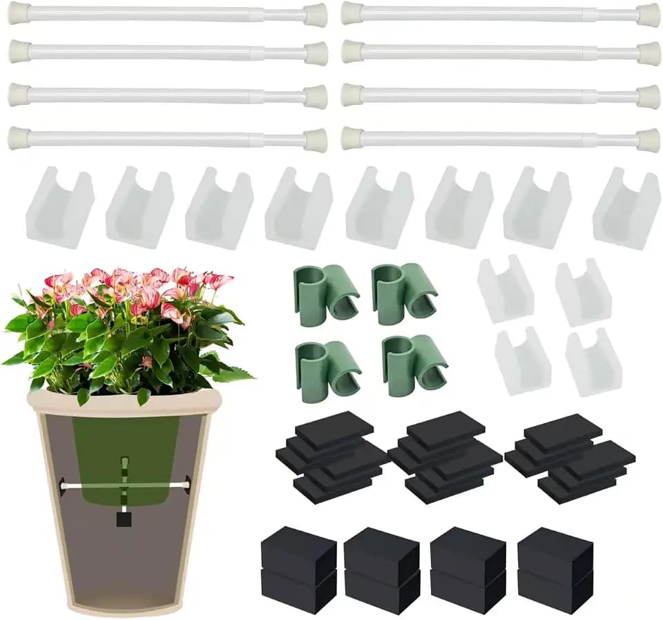 Adjustable Planter Inserts for Large Pots, 2 Set(White)