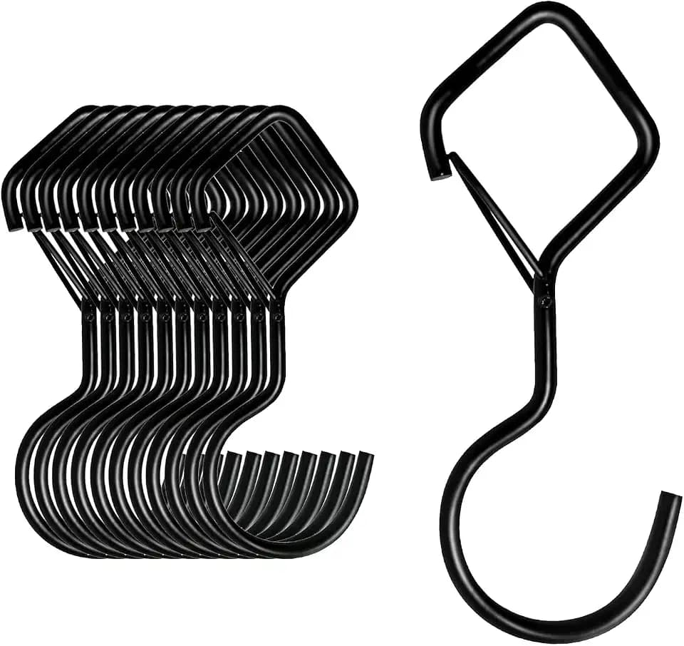 MOGADEE® 10 Stück S Haken Schwarz, Haken zum Einhängen