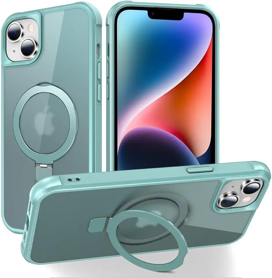 CHAOFEnG Compatible with iPhone 14 Case with Stand, Teal Green