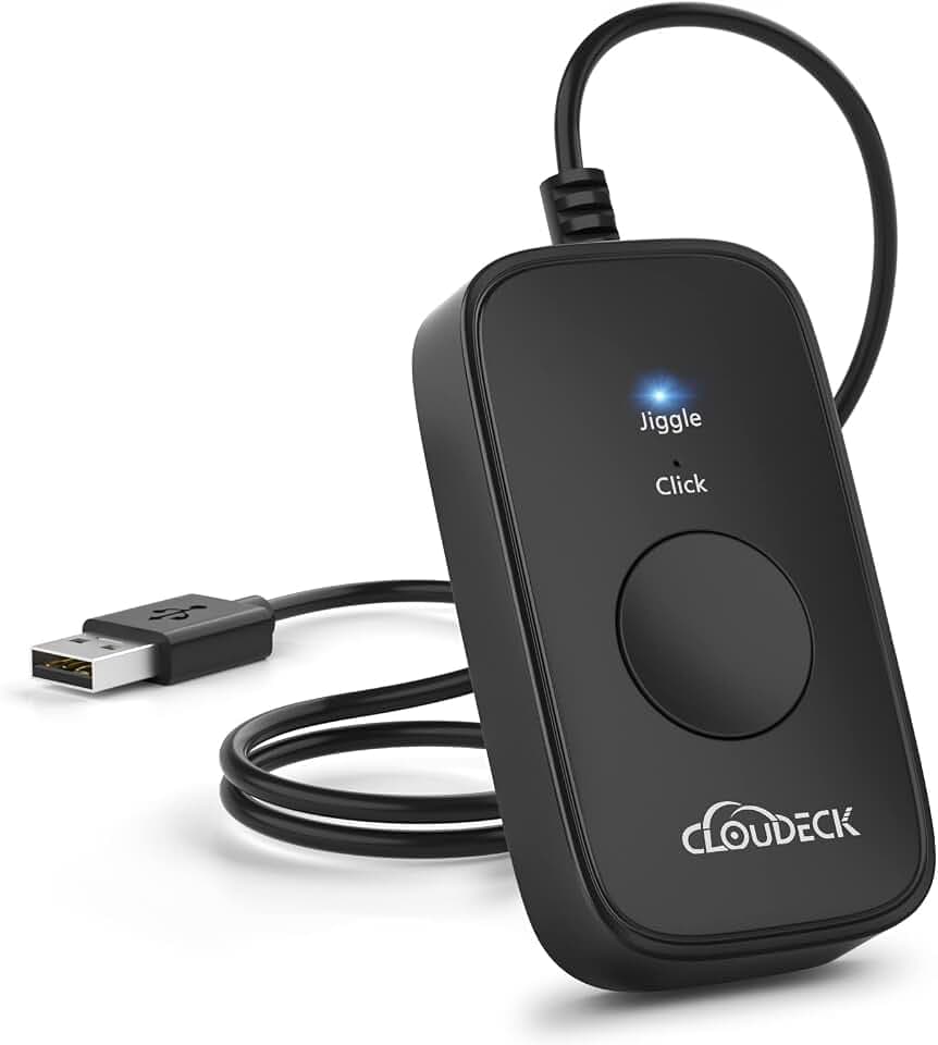 Mouse Jiggler Undetectable, USB Mover, Gaming Automatic Continuous Click Device, Plug & Play, Simulate Mouse Pointer Movement to Prevent PC Sleep