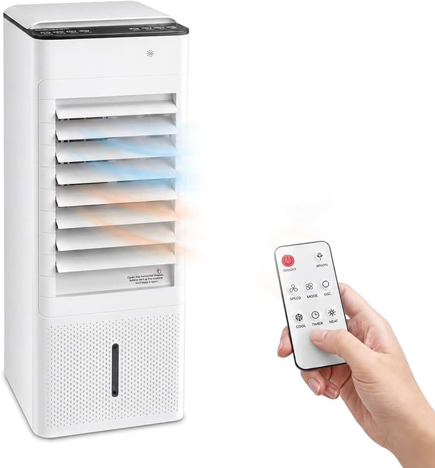 Tragbare Klimaanlage 3-in-1 80/2000 W: Heizung und Kühlung, Luftentfeuchter, einfach zu bewegen – ideal für Räume bis 80 m², 61 x 32 x 33 cm