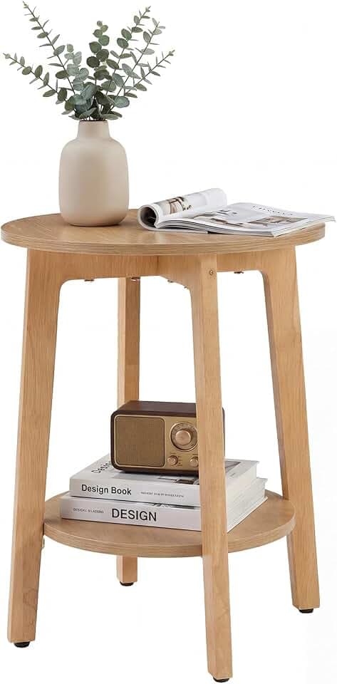 DUMOS Small Round End Tables for Living Room, Small Spaces