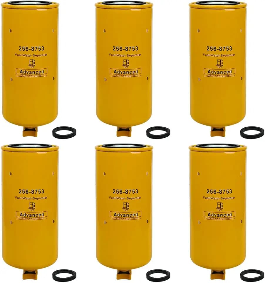 6PCS 256-8753 Fuel Water Seperator Compatible with for Freightliner Kenworth Peterbilt Compatible with CAT Caterpillar 33439 33783 15587139 25011689 FS1000 2568753 256-8753