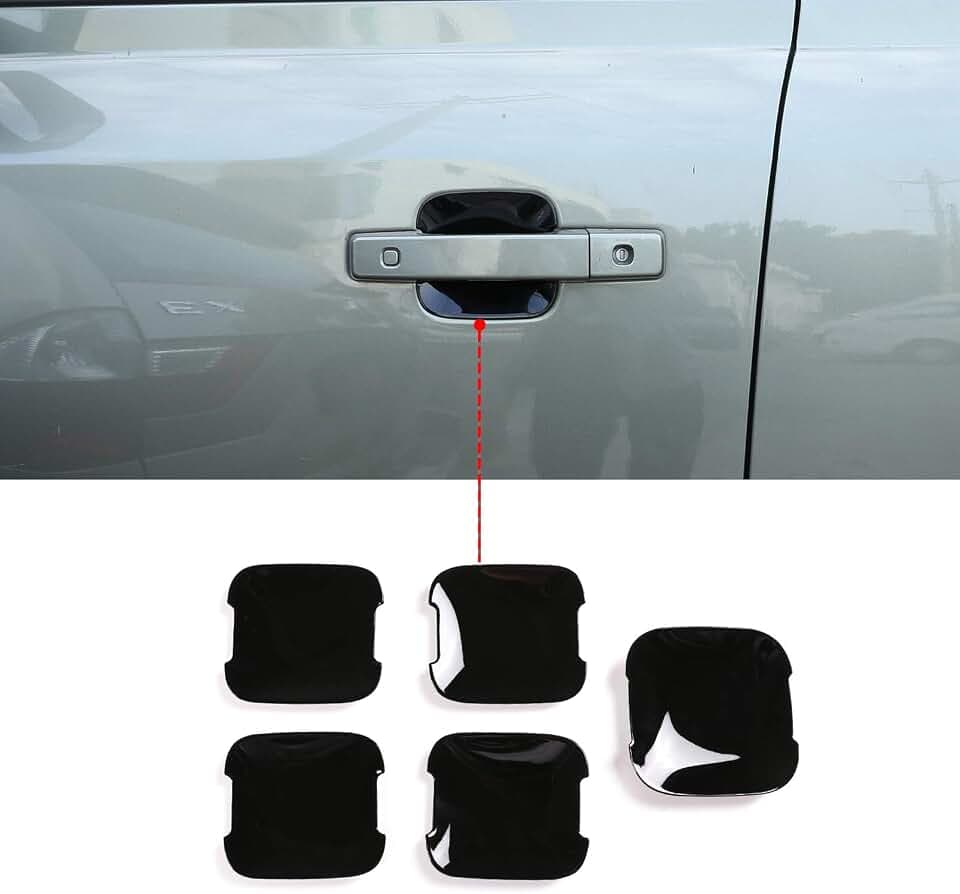 5pcs ABS Car Exterior Door Handle Bowl Cover Trim for Land Rover Defender 110 2020 Car Accessories (Bright Black)