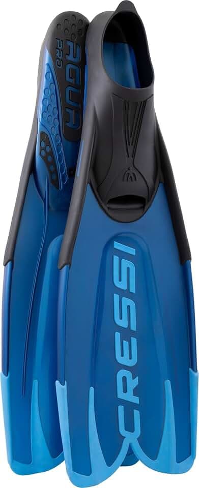 Cressi Full-Foot Diving Fins, Agua Pro, Snorkel & Scuba Fins, Made in Italy