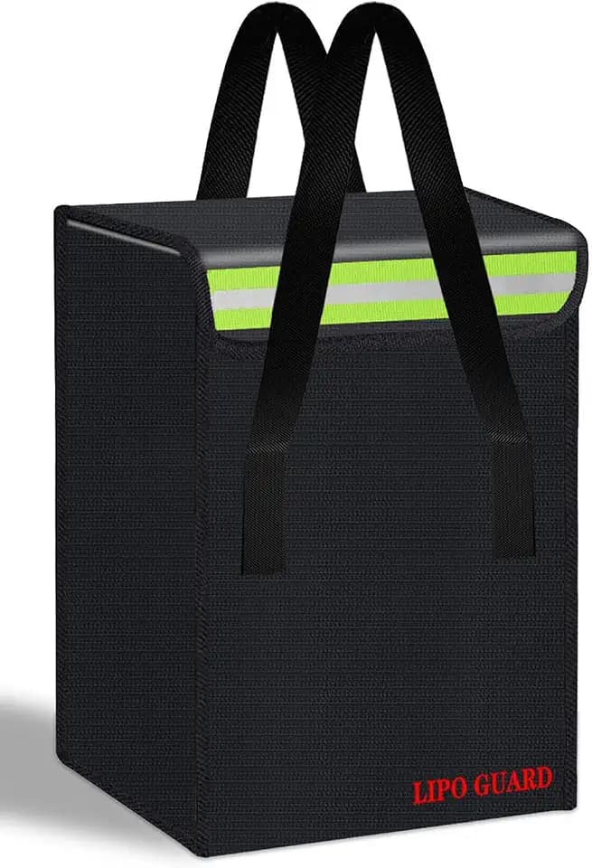 7.88"x7.88"x12.6" Ebike Battery Safe Bag Large Capatity for Lipo Battery Pack Storage Charging Transport,Home Office Travel Lipo Safe Storage Pouch