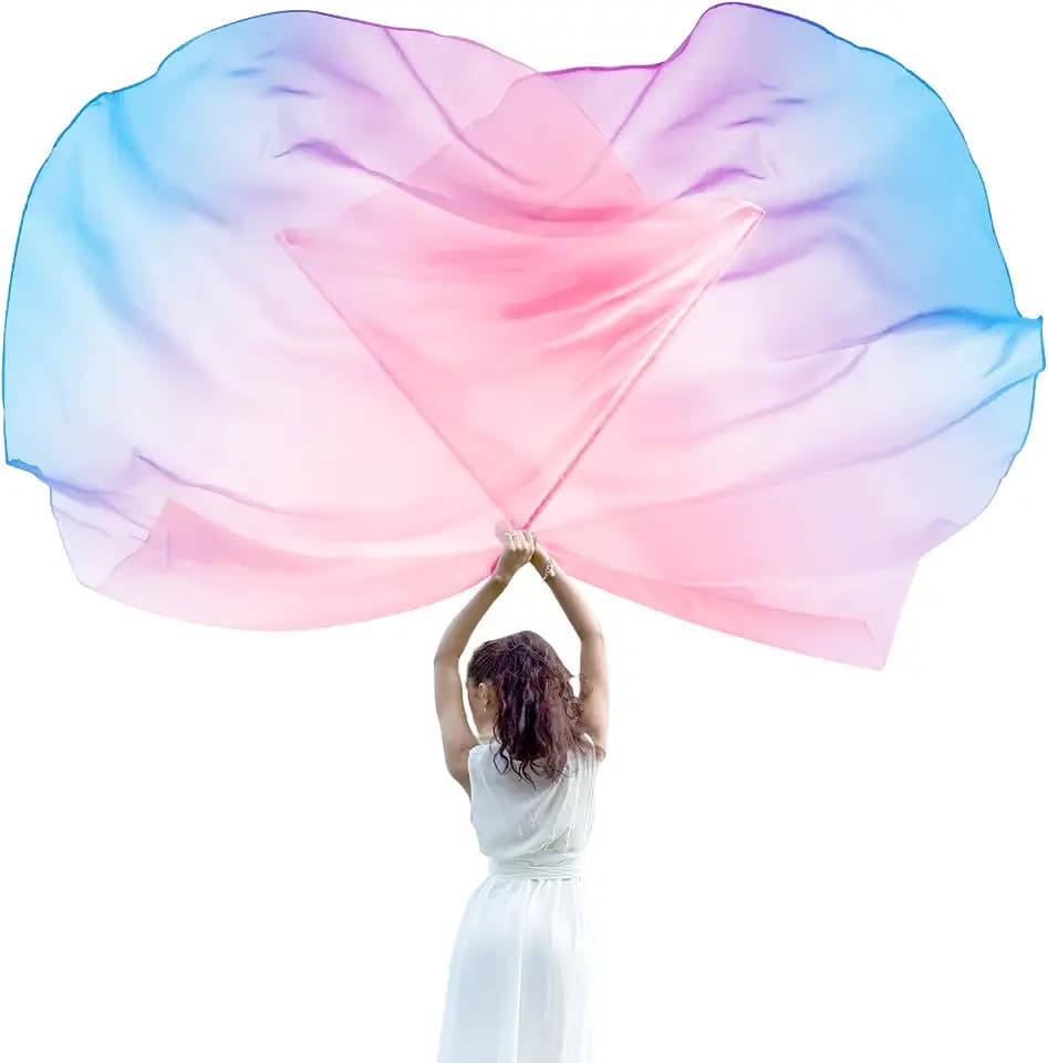Jetec 2 Pcs 74"x55" Worship Flags Praise Dance Flag, Breeze, Gradient