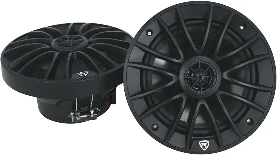 Rockville RM-PREMIUM-65 Black 6.5" 4-Ohm, Marine Boat Speakers Pair
