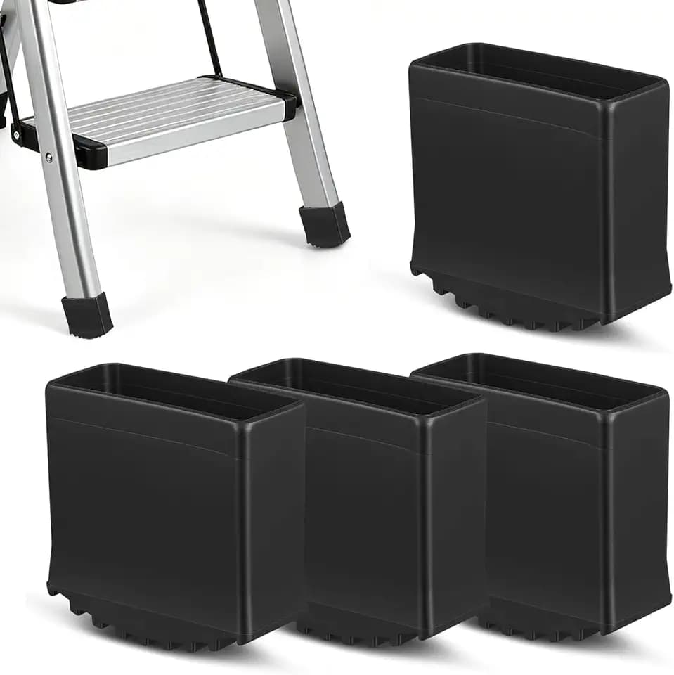 4 Stück Leiterfüße 25x63mm, Rutschfeste Gummifüße Fußkappen für Leitern