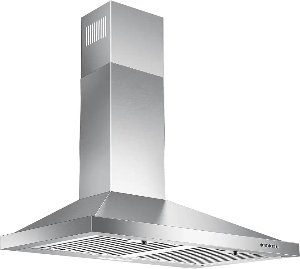24 Inch Range Hood, Wall Mount Vent Hood in Stainless Steel