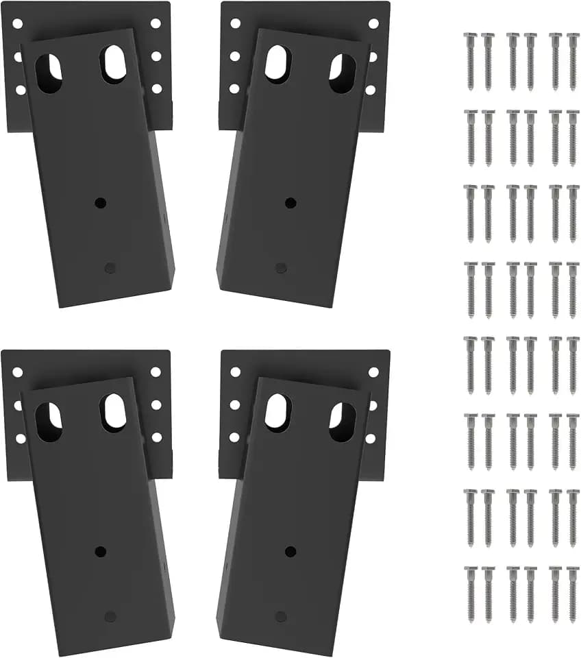 MIXXIDEA 4x4 Compound Angle Brackets for Deer Stand & Hunting Blinds - Heavy Duty Steel Elevated Platform Brackets, Set of 4 for Tree House, Shooting Shack & Observation Platform