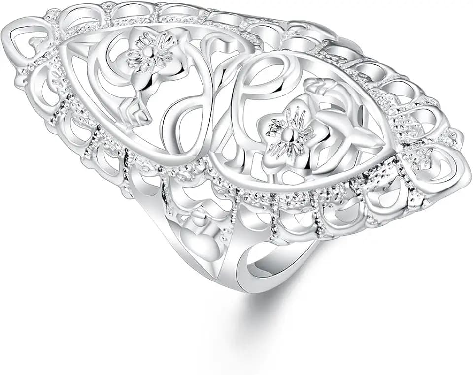Rings for Women Boho Ring Full Finger Wide Band Statement Rings