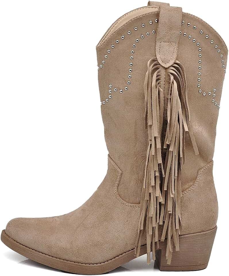 Texani Cowboy Western Damen-Stiefel Frange Camperos Ethnici 625, Ml60 Camel