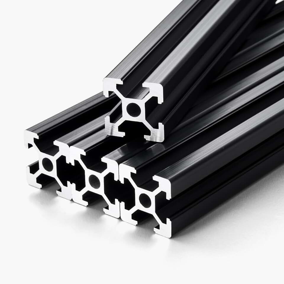 VEVOR 2020 Aluminium Profile 4 Stk. 1200 mm Eloxierte T-Nut Aluminium-Strangpressprofil, Linearschiene nach europäischem Standard, Nutenprofil für 3D-Drucker, CNC-Maschine DIY, Lasergravur, Schwarz