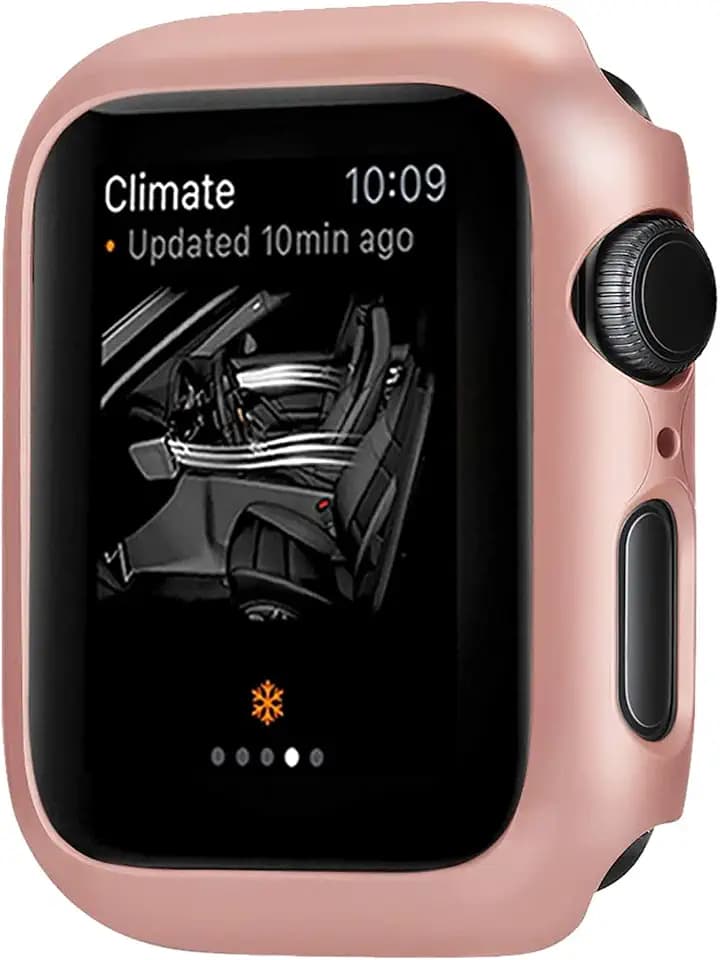 Compatible with Apple Watch Series 3 2 1 Case 42mm 38mm, Super Thin Bumper Protector PC Hard Cover Lightweight Slim Shockproof Accessories Matte Frame Compatible iWatch (Rose Gold, 38mm)
