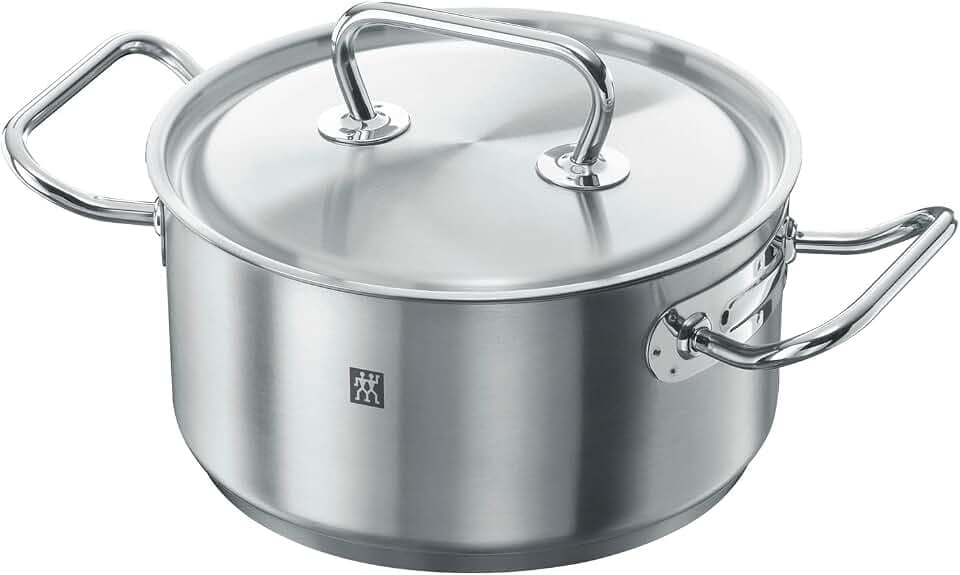 ZWILLING TWIN Classic Bratentopf mit Deckel 20cm, 3.00 L, Induktionsgeeignet, Unbeschichtet, Edelstahl, Silber