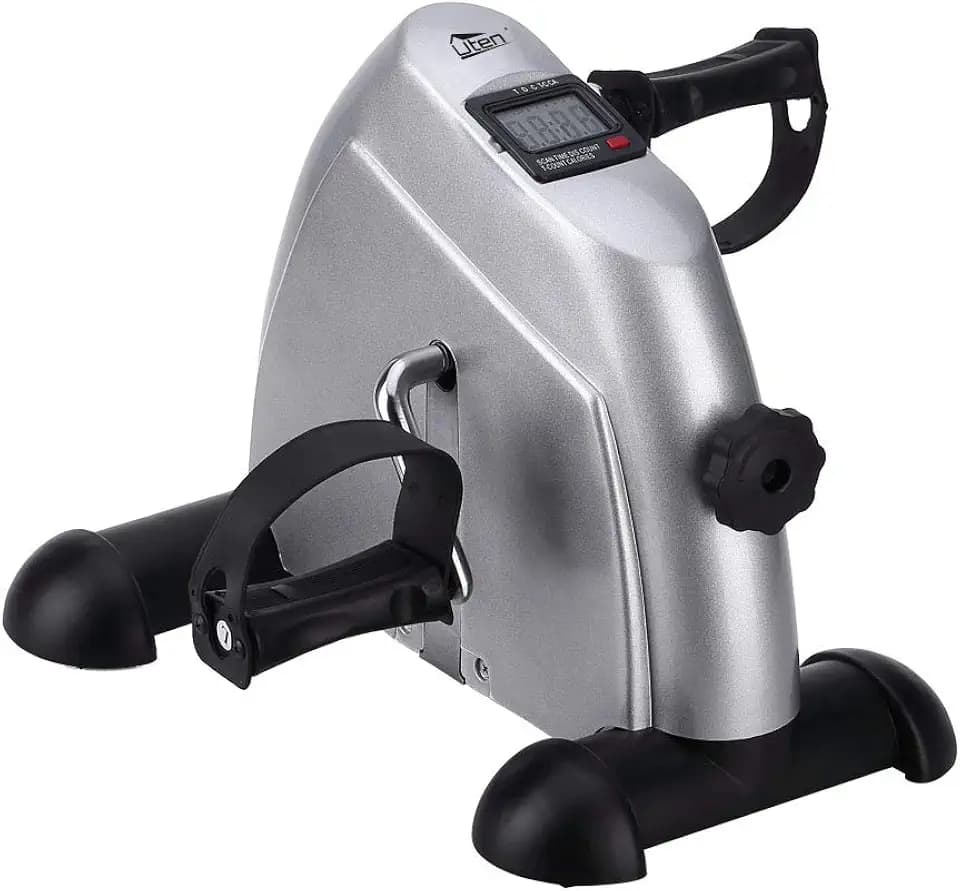 Mini Heimtrainer, Uten Heimtrainer Fitnessgerät mit Einstellbarer Widerstand mit Rutschfester Matte Mini Bike Arm und Beintrainer für Zuhause Büro Einstellbarer