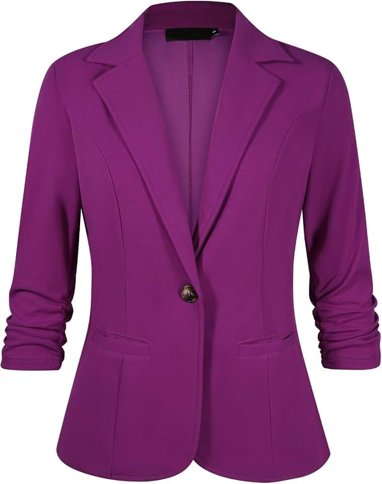 Damen-Blazer, Schulterpolster, Größe 3/4, gerüschte Ärmel, Knopfleiste, Anzüge mit einzelnen Leistentaschen, lässiger Alltag, gepolsterte Schulterblazer