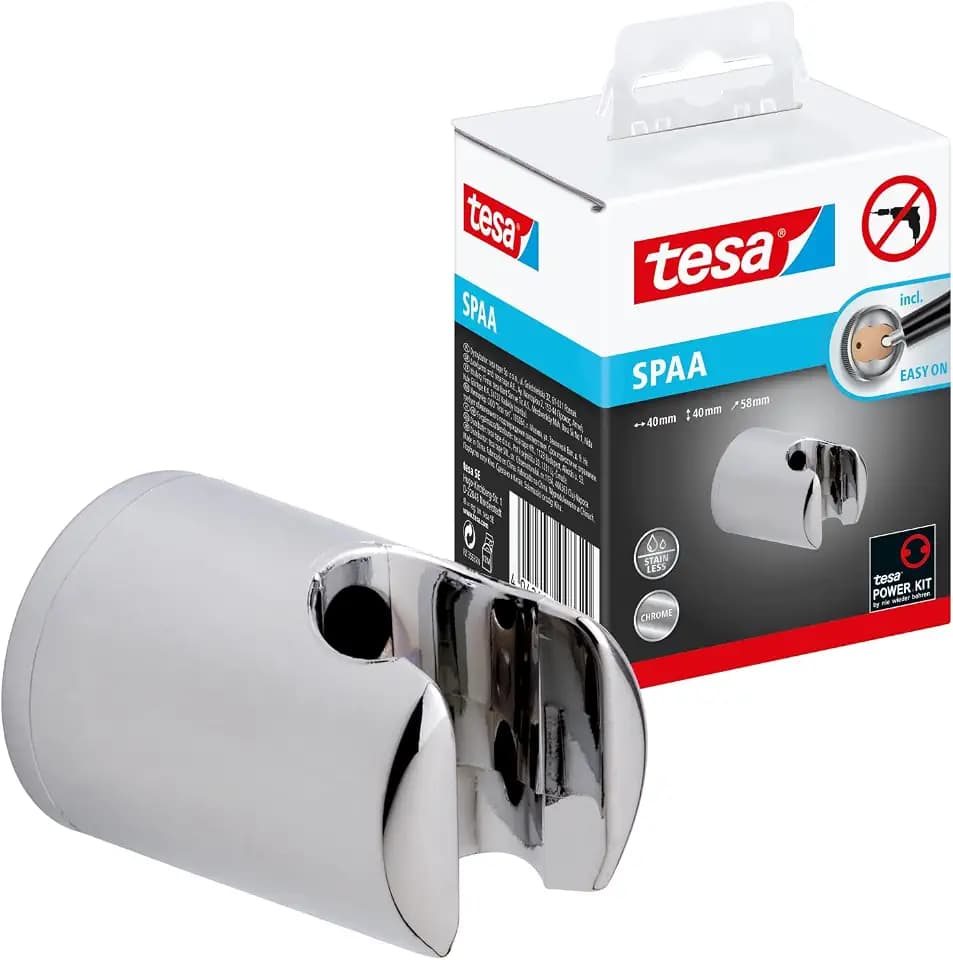 tesa SPAA Duschkopfhalterung - 40 mm x 40 mm x 58 mm