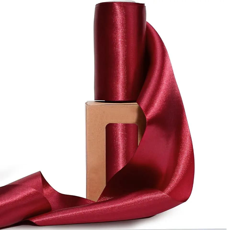 LaRibbons Red Satin Ribbon 4 Inch x 10 Yards Double Faced