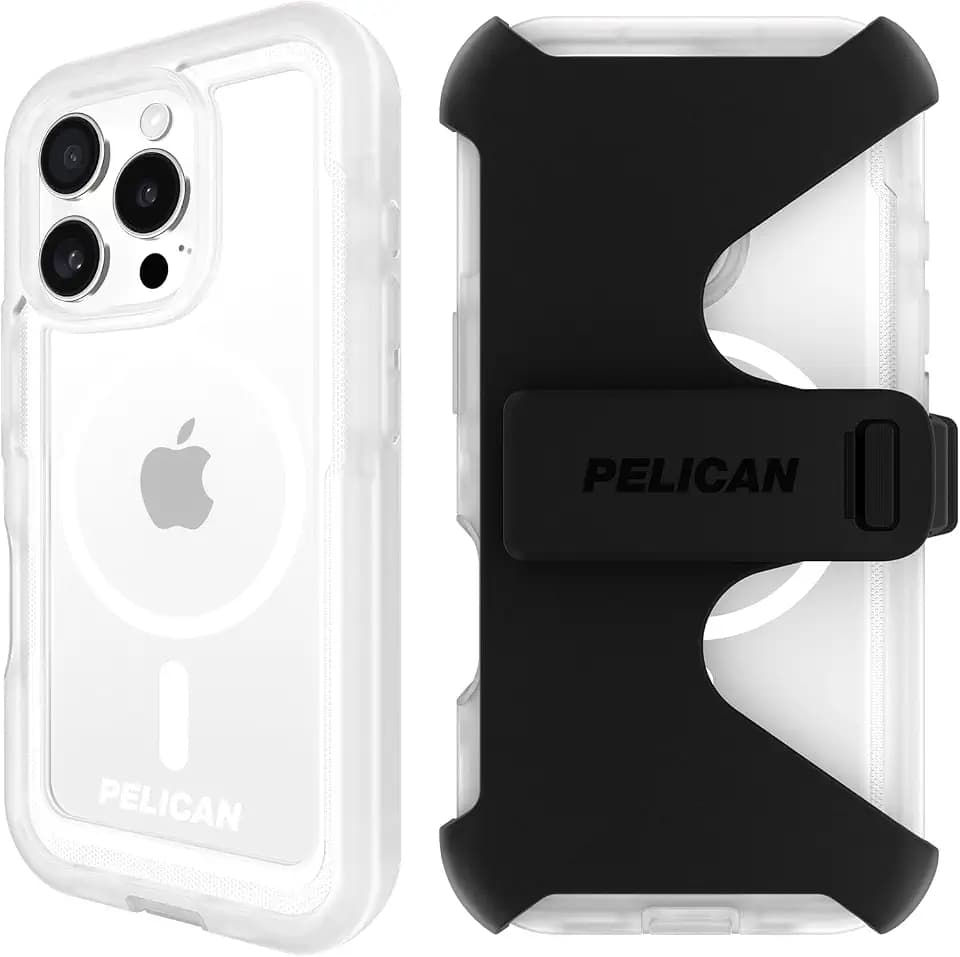 Pelican Voyager iPhone 16 Pro Case - Rugged MagSafe Phone Case - Clear